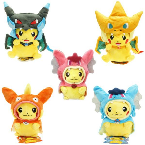 

25cm co play plu h doll toy children pikachu charizard lowpoke magikarp plu h doll toy cloak pikachu fhipping