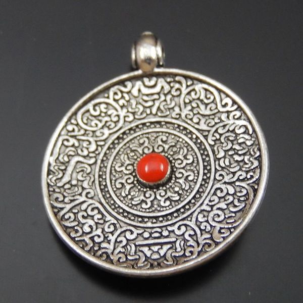 

античный серебряный сплав круглый кулон подвески ювелирные изделия находя 26 * 24*4 мм 50093 ювелирных изделий, Bronze;silver