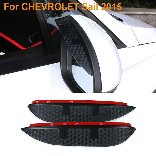 2016 Caril Styling Carbono Retrovisor Espelho Lâminas de Chuva Car Voltar Espelho Espelho Sobrancelha Capa de Chuva Protetor para Chevrolet Sail 2015