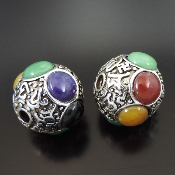 

античный серебряный круглый шарик ювелирных изделий находя 20 * 20*18 мм 39176 ювелирных изделий, Bronze;silver