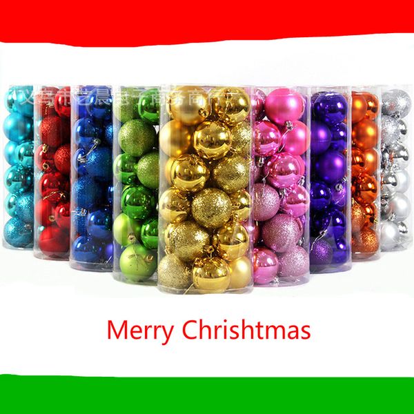 

рождественская елка украшения мяч 24 шт. / компл. яркий покрытие мяч 4 см 10 цветов смолы пластиковые украшения мяч с рождеством христовым с