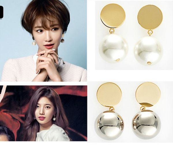

simple style of natural shells pearl earrings european and american fashion jewelry high - grade earrings wholesale ing, Golden;silver