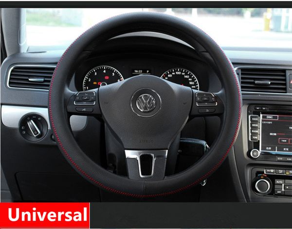 Interior Accessories Steering Covers 100 Genuine Leather D Ring Car Steering Wheel Cover For Vw Golf 6 Golf 7 Gti Mk7 Polo Peterbilt Steering Wheel