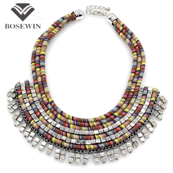 

Bohemia Design Women Multilayer Rope Handmade Maxi Necklaces fashion Fashion Bead Bib Collar Chokers Statement Necklaces & Pendants