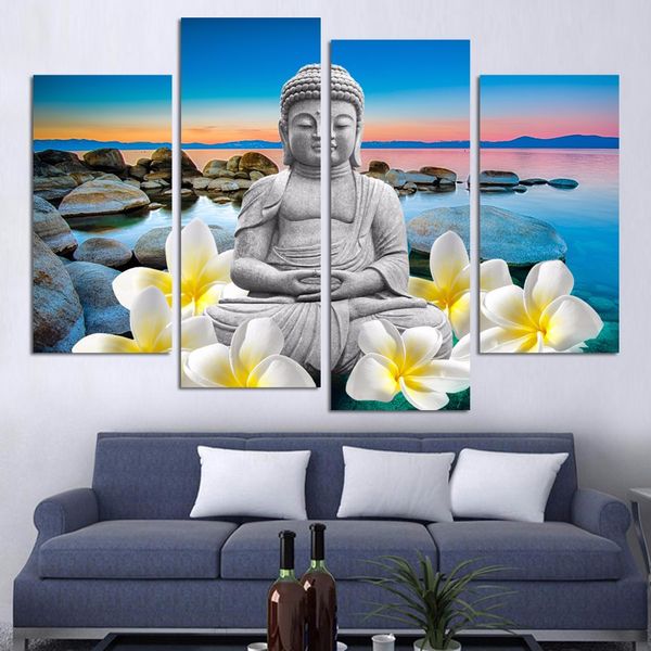 

large size buddha canvas painting for interior room decoration (unframed)