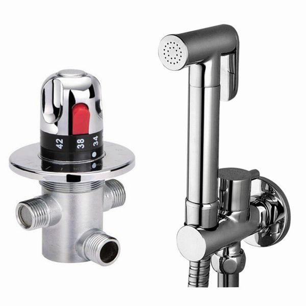 Messing Kupfer brandneues Kupfer Bidet Thermostatventil Sprayer Bidet Duschspray Badezimmer Toilette Bidet Wasserhahn Wasserhahn Duschbrause BD288