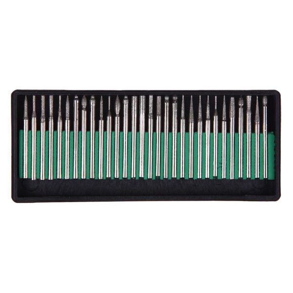 

Hot Sale 30pcs Diamond Burr Glass Drill Bits for glass, marble, rock or jewelry Engraving Rotary Tool Set 3mm Shank E5M1 order&lt;$18no track
