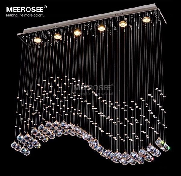 

modern rectangle crystal chandelier lustre light fixture crystal curtain wave lamp for ceiling dining room prompt shipping 100% guanrantee