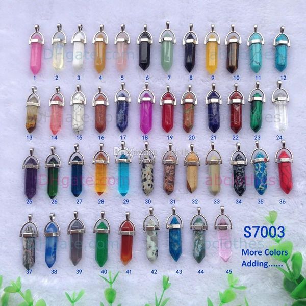 

silver chain) men natural stone shape necklaces gems turquoise crystal quartz jewelry for pendant women bullet gold chains jade(no fash apoc