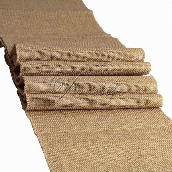 

wholesale-one new rustic burlap hessian table runner natural jute vintage wedding party decorations supply