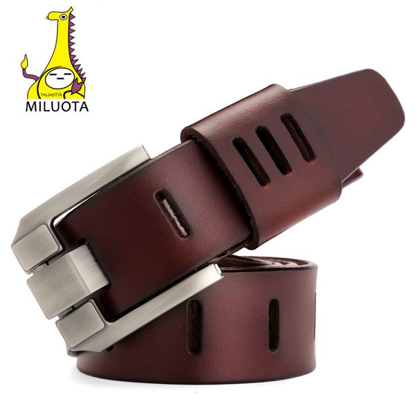 

[miluota ]designer belts men genuine leather belt for men luxury ceinture homme military style 130cm mu012, Black;brown
