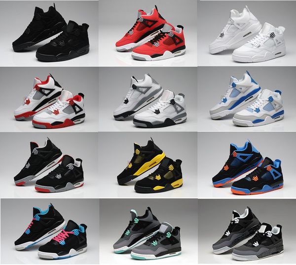 

4s Mens Basketball Shoes 4 Men Women Raptors White Cement Fire Red Bred Bulls Royalty Thunder Designer Shoes Sports Sneakers Size 7-13
