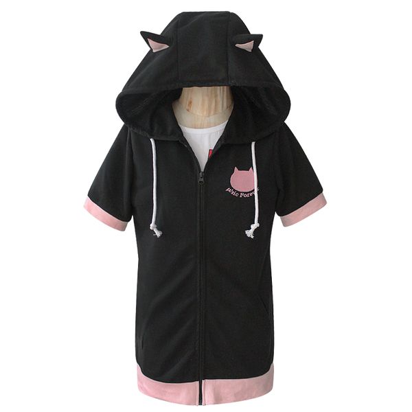 

love live cosplay costume cat ear paw jacket hoodie casual sweatshirt coat, Black