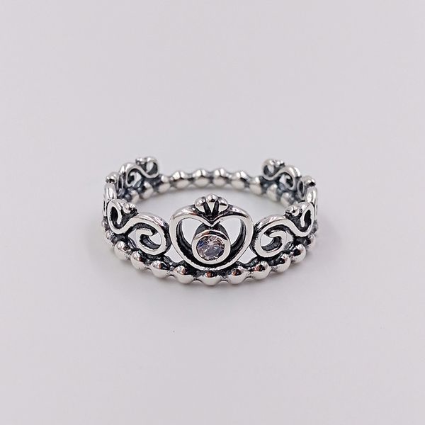 Prinzessinnen-Tiara-Ring, authentische Sterling-Silber-Ringe, passend für Schmuck im europäischen Stil, Andy Jewel 190880CZ