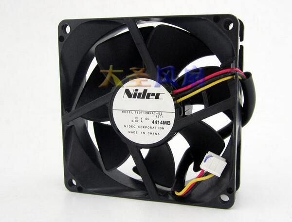 NIDEC 8CM 80*80*25 T80T12MHA7-52 12V 0.10A Ventola ultra silenziosa a 3 fili