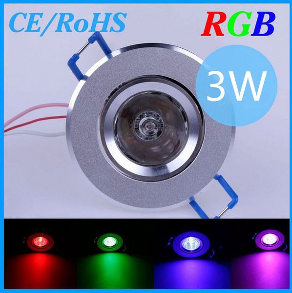 

3 Вт RGB Потолочный Светодиодный Утопленный свет Прожектор AC85 ~ 265 В CE RoHS Multi Цвета Из