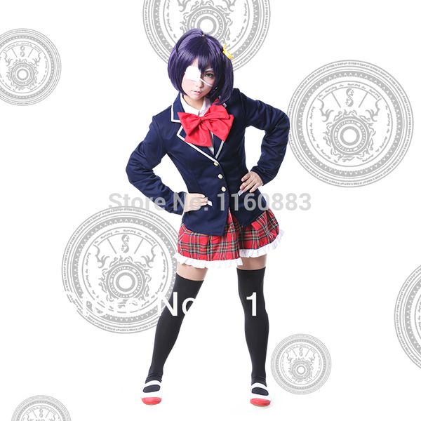 

wholesale-takanashi rikka cosplay anime chuunibyou demo koi ga shitai rikka school uniform kawaii costume, Black