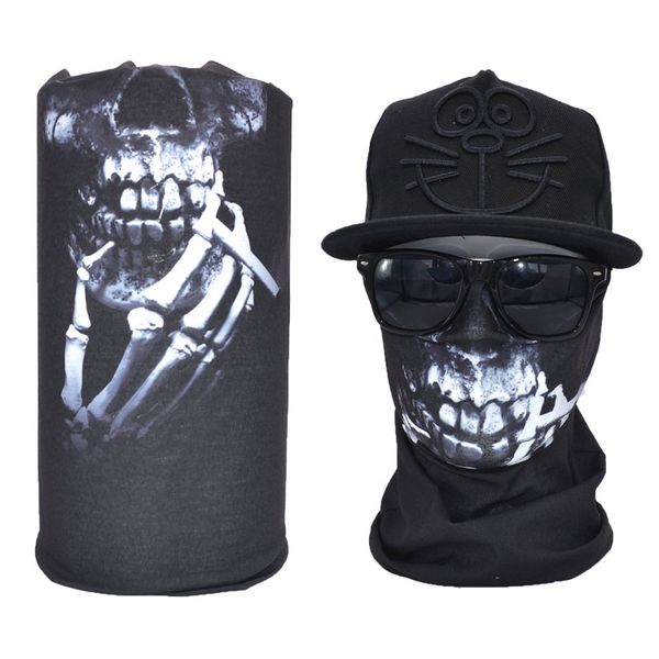 

wholesale- 2pcs multifunctional tubular skull black bandana, Blue;gray