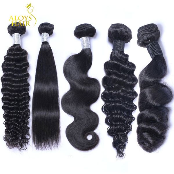 Onda do corpo do cabelo virgem brasileira / em linha reta / frouxo / enrola profunda / crespo kinky / kinky Cabelo humano em linha reta Weave Bundles Brazillian Remy Extensões de cabelo