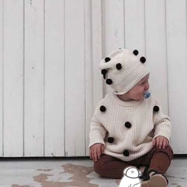 

baby cap kid skull cap hats kids fashion knitted caps with ball crochet ear warmer hats children caps knitted beanie hat, Yellow