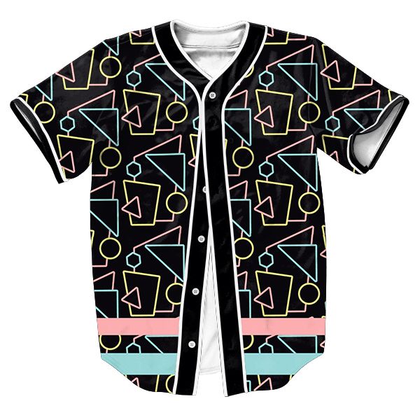 Großhandel-80er Jahre Bars Jersey mit Knöpfen 3D Überwurzelsporthemd Herrenhemd mit Casual Baseball-Hemd Streetwear Baseball-Hemd