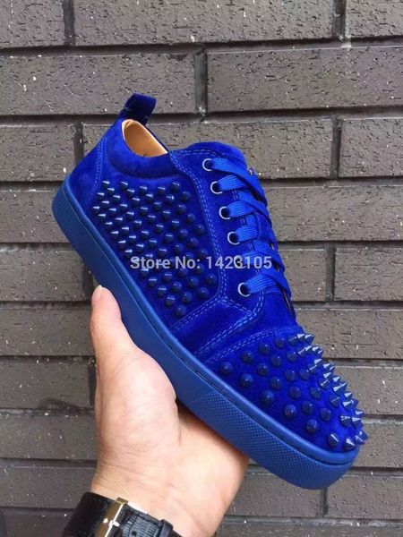 

горячая замши красные нижние кроссовки повседневная обувь высокого верха красные нижние мужчины обувь размер 35-46 бесплатная доставка, Black