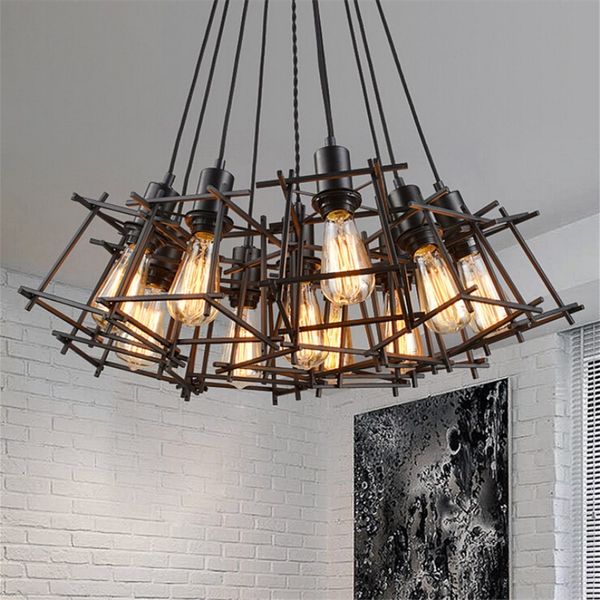 

american loft vintage pendant light personality wrought iron lights edison nordic lamp industrial cage lamp retro hanging lighting fixtures