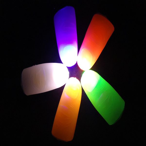 

bright finger lights close up thumbs fingers trick magic light glow led fingers lamp toys ic657