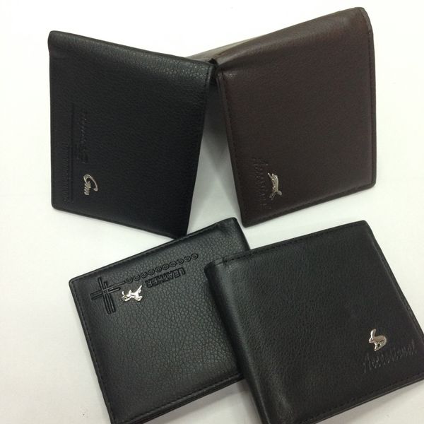 

Дешевые новый PU кожа мужчины кошельки кошелек двойные бренд бумажник ретро дизай