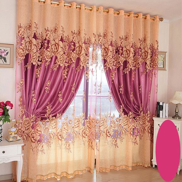 2019 Luxury Living Room Blackout Curtains Bedroom Drapes Curtains And Blinds Window Curtains Embroidered Peony Printing Pattern Curtain Sets From