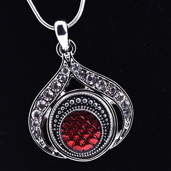 

кристалл сердце любовь кулон ожерелья 18 мм кнопка имбирь оснастки кнопки diy взаимозаменяемыми для кулон ожерелья 2017, Silver