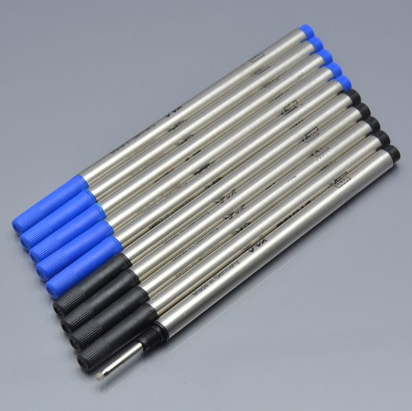 

Hot Sell 10 pcs high quality MB black and blue Roller ball pen refill for luxury school Write Smooth brands pen Refill special accessories