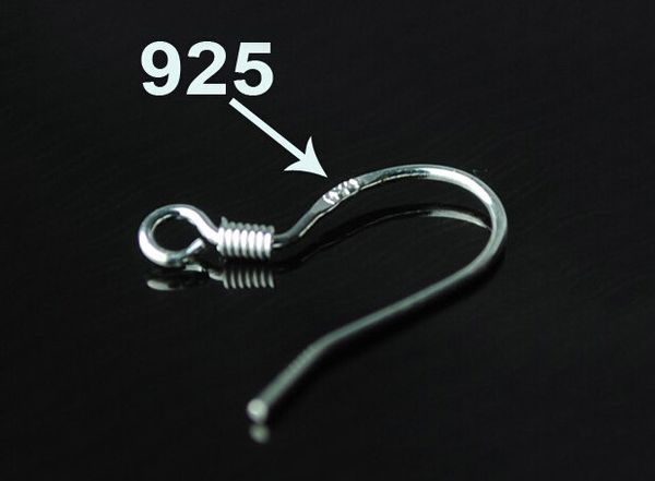 

200pcs sterling 925 silver earring findings fishwire hooks jewelry diy 15mm fish hook fit earrings 2016 october style