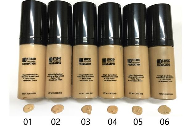 

120 pcs 2106 new makeup foundation nyx hd studio pgenic foundation 36g 6 color in stock