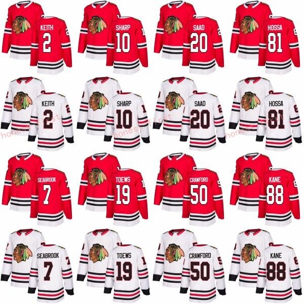

2018 Chicago Blackhawks 88 Patrick Kane Jersey 2 Duncan Keith 19 Jonathan Toews Jerseys 2018 Ice Red White 50 Corey Crawford Stitched