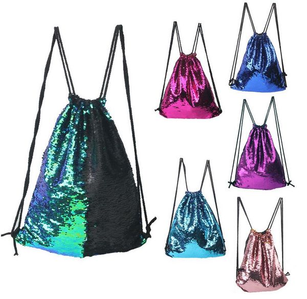 

mermaid sequin bags sequins backpack drawstring bag for fashion girls women ladies shoulder bag travel backpacks