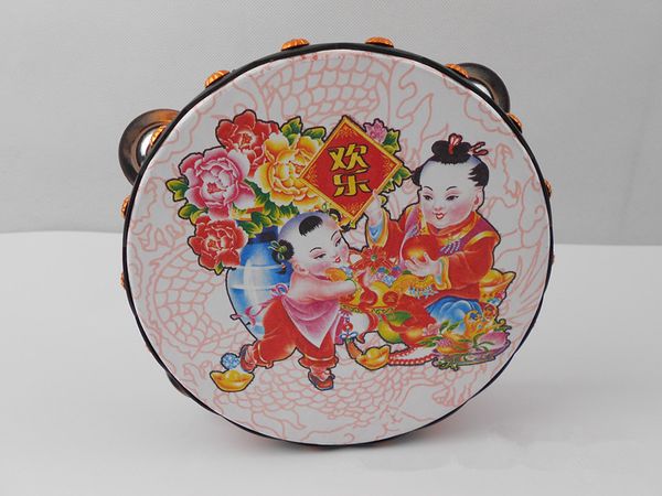 

горячий бубен бубен барабан круглый перкуссия подарок для ктв партии drumhead 16 см со стальными салфетки деревянное кольцо китайский традиц