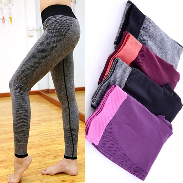 

wholesale-women fashion tight sportwear nice leggings high elastic thin sports yoga pants fitness running long trousers legging, White;red