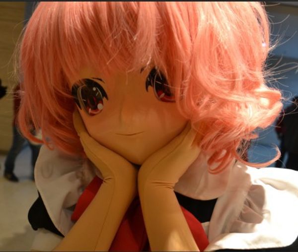 

высокое качество ручной работы женский letax лицо kig японский аниме маска косплей kigurumi кроссдрессер маски можно настроить, Black;red