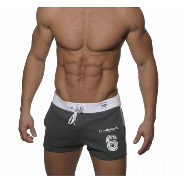 

wholesale-new fashion cotton brand men's terry jogger short athletic men's short with pocket casual letter elastic waist gym shorts, White;black