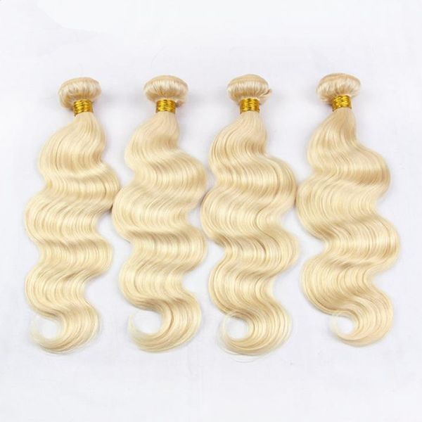 

9a platinum blonde body wave weave brazilian human hair 4 bundle mixed length 10 30inch unproce ed 613 human hair fa t delivery by dhl