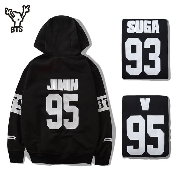 

wholesale- bts hoodies women kpop bts bangtan boys sweatshirt womens and men hoodie bts plus size 4xl winter k- clothes hip hop, Black