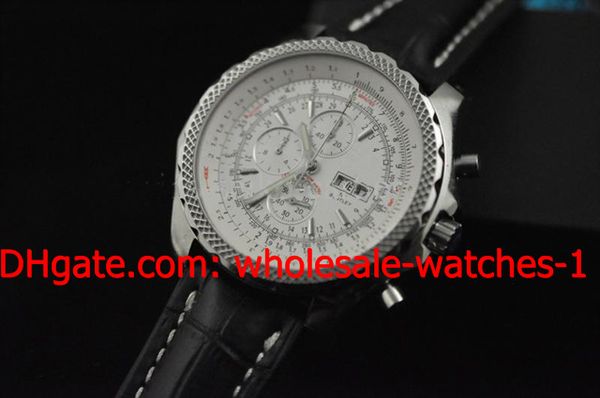 

wholesale - luxury gift leather wrist watch chronograph mens watch men's watches, Slivery;brown