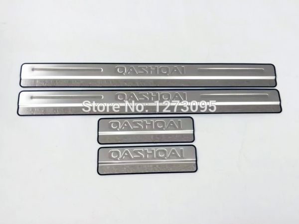 Aço inoxidável Scuff Placa Porta Sills para 2016 Nissan Qashqai Bem-vindo Pedal Threshold Faixa Car Styling Acessórios 4 pcs / set