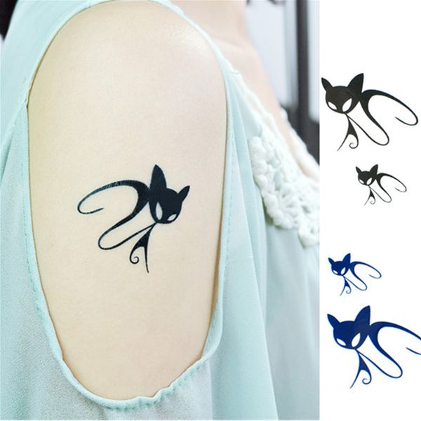 Copertura impermeabile del tatuaggio di personalità di Harajuku di nuovo arrivo Una copertura impermeabile del tatuaggio del gatto sveglio del fumetto dipinto corpo della cicatrice HC13 Trasporto libero