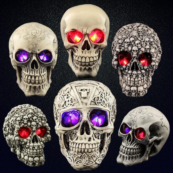Party Supplies Halloween Prop Glowing Skull Horrible Ghost Head