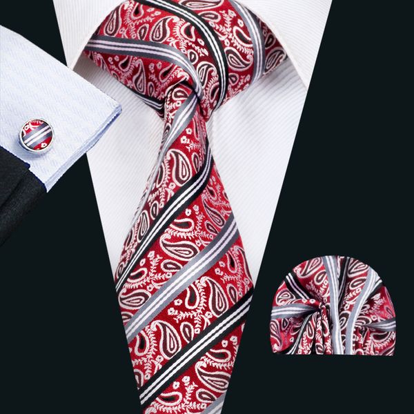 

classic silk mens neck ties paisley tie sets red mens ties tie hankerchief cufflinks jacquard woven business wedding party gift n-1404, Black;blue