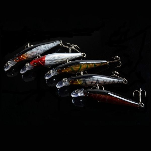 Entrega DHL Minnow Fishing Lures Bass Crankbait Ganchs Tackle Baits 3d Olhos de peixe Opp Bag 8,4g 8,5cm / 3,35 