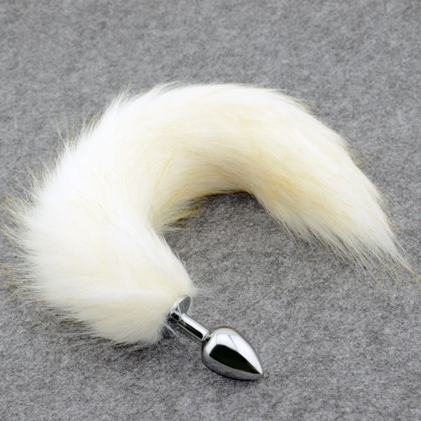 Erotic White Fox Cauda De Metal Plug Anal, Faux Tail Butt Plug, Animal RolePlay Cauda de Gato Cosplay, Produtos Do Sexo, Brinquedos Do Sexo para a Mulher 0701