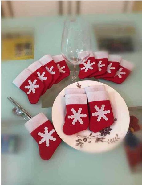 

christmas decorations for home xmas toys ornaments santa claus silverware holders pockets tableware set dinner decor 7*14cm
